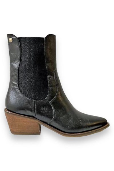 black dallas leather ankle boot stivali new york