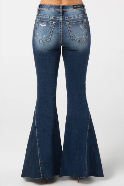 high rise super flared panelled jeans at the boutique