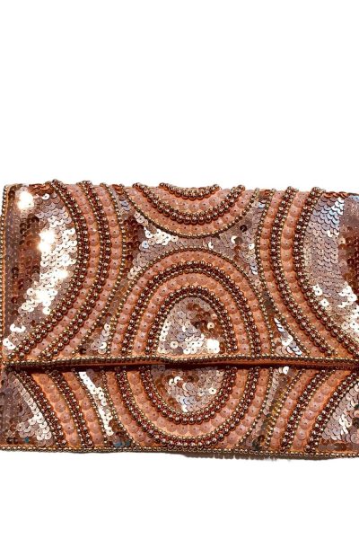 Pink Embroidered Beaded Clutch Bag At The Boutique