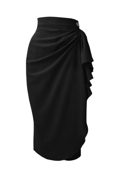940s waterfall skirt in black the house of foxy